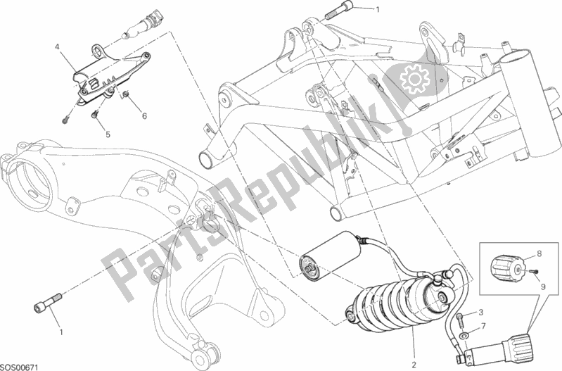 Toutes les pièces pour le Sospensione Posteriore du Ducati Hypermotard Hyperstrada USA 821 2014